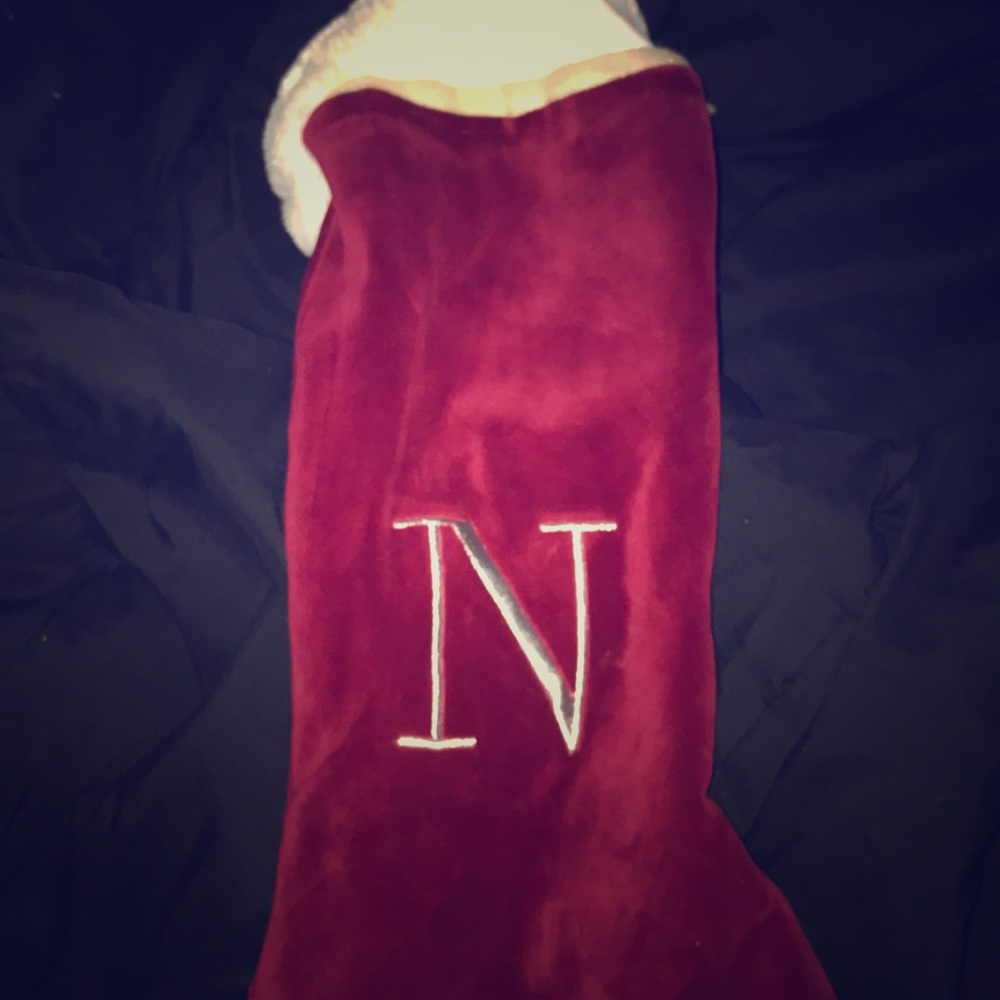 Christmas sock with a N on it